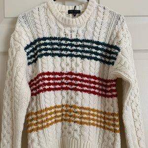 Rag & bone white stripped sweater